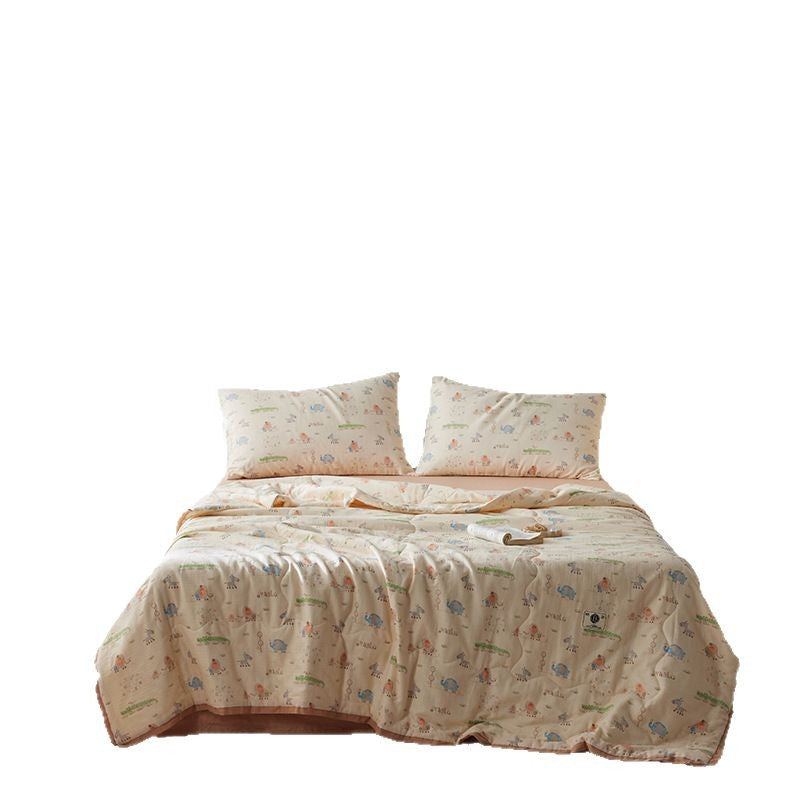 Cotton Double-Layer Yarn Summer Blanket Children's Summer Air-Conditioning Thin Duvet